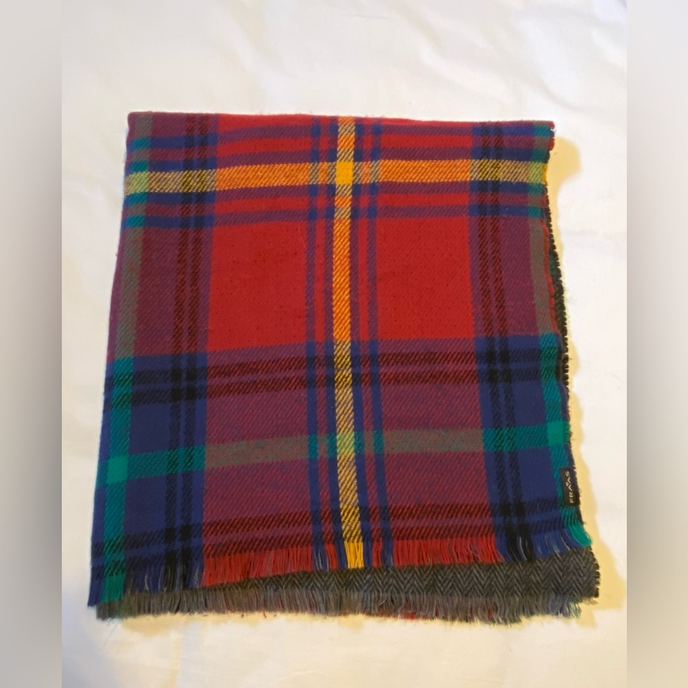Frass plaid scarf blanket large